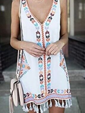 The Impeccable Pig Sleeveless Fringed Dress